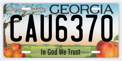 GA license plate CAU6370