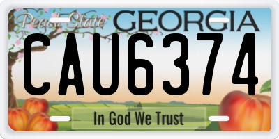 GA license plate CAU6374