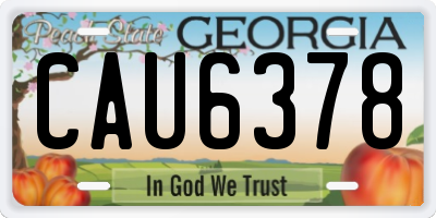 GA license plate CAU6378