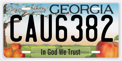 GA license plate CAU6382