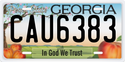 GA license plate CAU6383