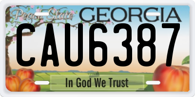 GA license plate CAU6387