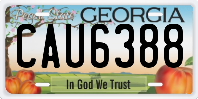 GA license plate CAU6388