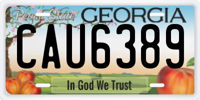 GA license plate CAU6389
