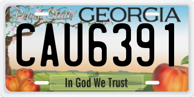GA license plate CAU6391