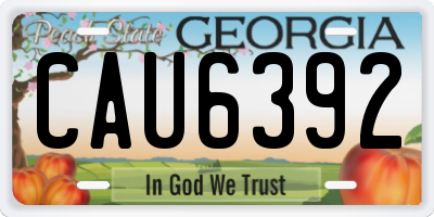 GA license plate CAU6392