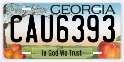 GA license plate CAU6393