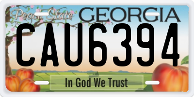 GA license plate CAU6394