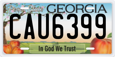 GA license plate CAU6399