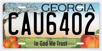 GA license plate CAU6402