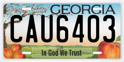 GA license plate CAU6403