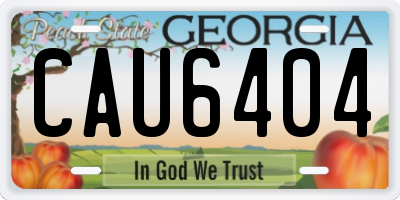 GA license plate CAU6404