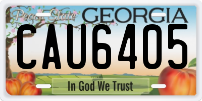 GA license plate CAU6405