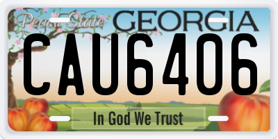 GA license plate CAU6406