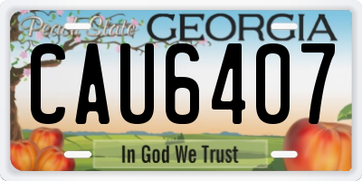 GA license plate CAU6407