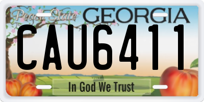 GA license plate CAU6411