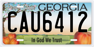 GA license plate CAU6412