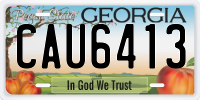GA license plate CAU6413