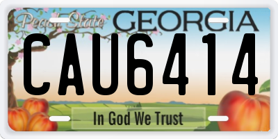 GA license plate CAU6414