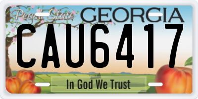 GA license plate CAU6417