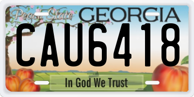 GA license plate CAU6418
