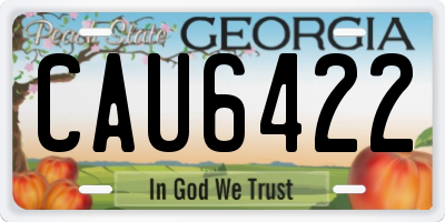 GA license plate CAU6422