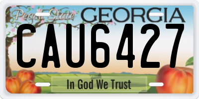GA license plate CAU6427