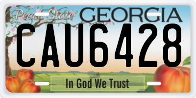 GA license plate CAU6428