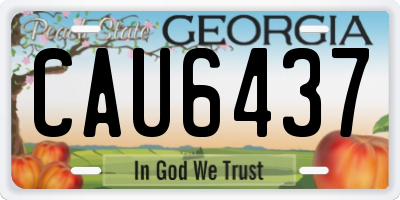 GA license plate CAU6437