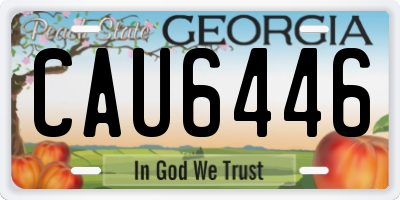GA license plate CAU6446