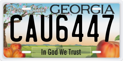 GA license plate CAU6447