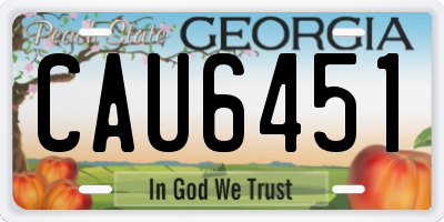 GA license plate CAU6451