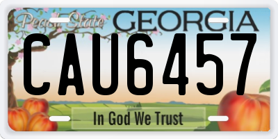 GA license plate CAU6457