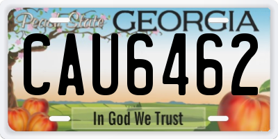 GA license plate CAU6462