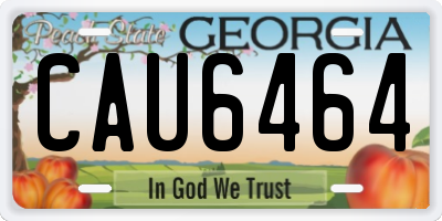 GA license plate CAU6464