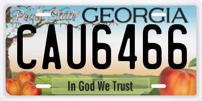GA license plate CAU6466