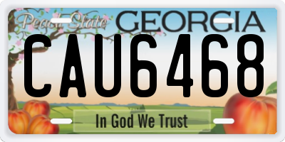 GA license plate CAU6468