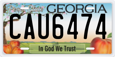 GA license plate CAU6474