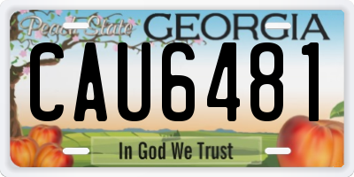 GA license plate CAU6481