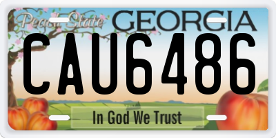 GA license plate CAU6486