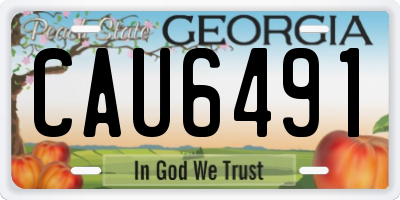 GA license plate CAU6491