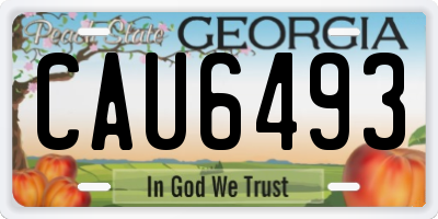 GA license plate CAU6493