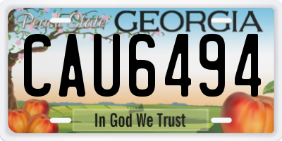 GA license plate CAU6494
