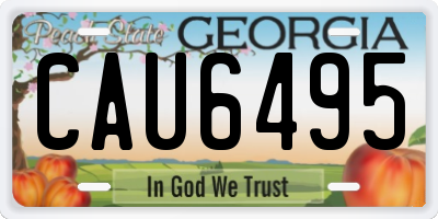 GA license plate CAU6495