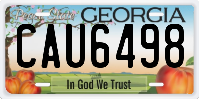 GA license plate CAU6498