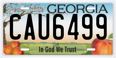 GA license plate CAU6499