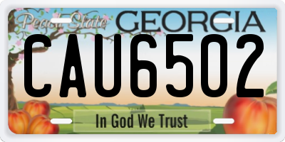 GA license plate CAU6502
