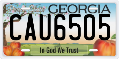 GA license plate CAU6505