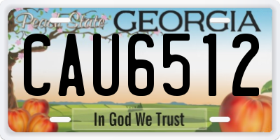 GA license plate CAU6512