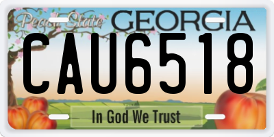 GA license plate CAU6518